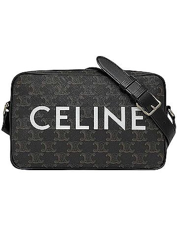 Céline Triomphe Black Canvas Shopper Bag (view 1)