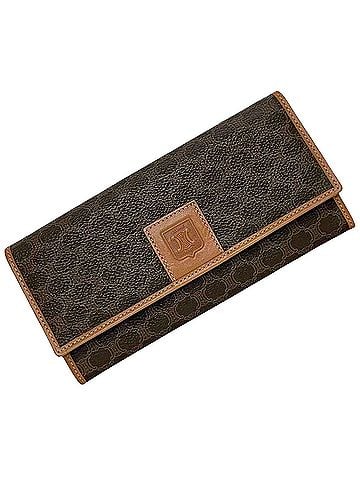 Céline Macadam Brown Canvas Wallet (view 1)