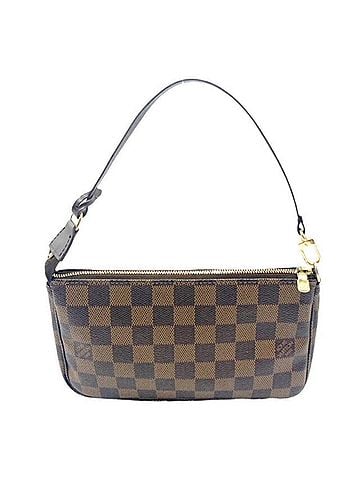 Louis Vuitton Pochette Accessoire Brown Canvas Clutch Bag (view 1)