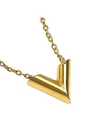 Louis Vuitton Essential V Gold Metal Necklace Jewelry (view 2)