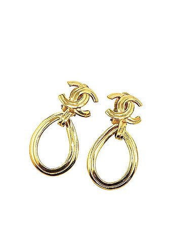 Chanel Coco Mark Gold Gold Plated Earring Jewelry (view 1)