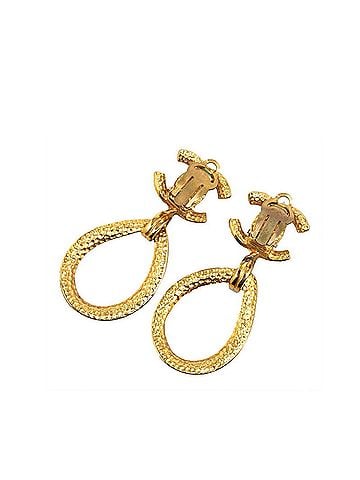 Chanel Coco Mark Gold Gold Plated Earring Jewelry (view 2)