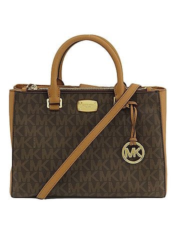 Michael Kors Kellen Brown Canvas Tote Bag (view 1)