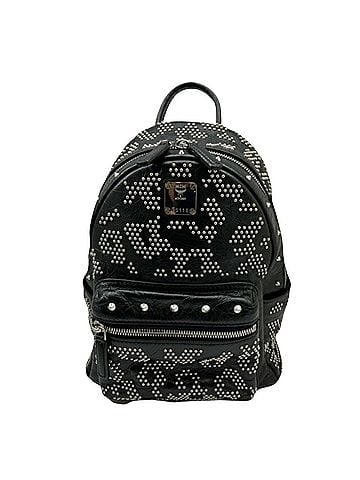 MCM Visetos Black Leather Backpack Bag (view 1)