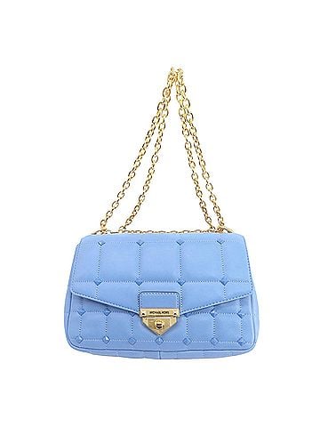 Michael Kors Blue Leather Shopper Bag (view 1)
