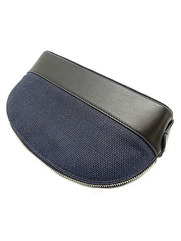 Chloé Navy Linen Clutch Bag (view 2)