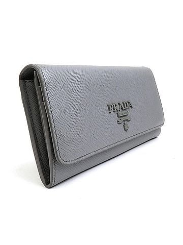 Prada Saffiano Grey Leather Wallet (view 2)