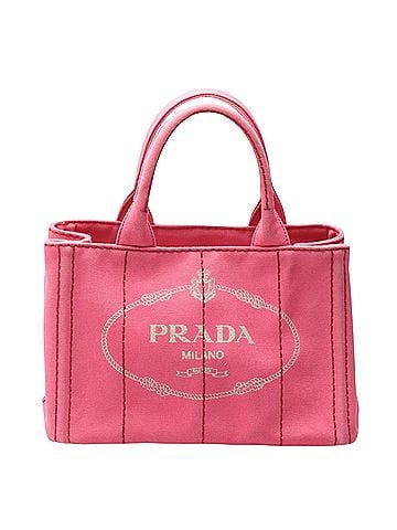 Prada Canapa Pink Canvas Tote Bag (view 1)