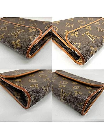 Louis Vuitton Florentine Brown Canvas Clutch Bag (view 2)