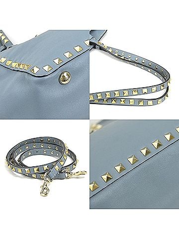Valentino Garavani Rockstud Blue Leather Shoulder Bag (view 2)