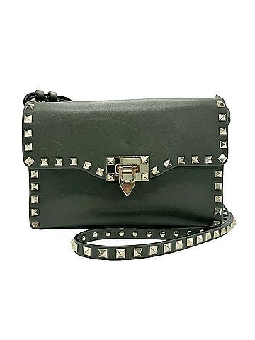 Valentino Garavani Rockstud Khaki Leather Shoulder Bag (view 1)