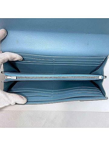 Céline Multifunction Blue Leather Wallet (view 2)