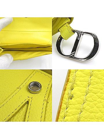 Dior Yellow Leather Clutch Bag (view 2)