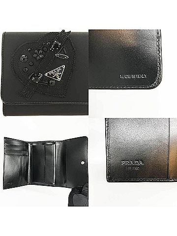 Prada Saffiano Black Canvas Wallet (view 2)