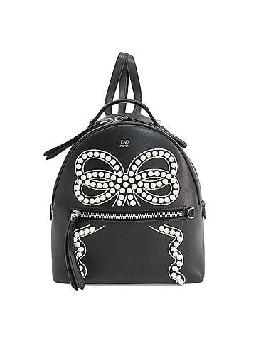 Fendi Black Leather Backpack Bag (view 1)