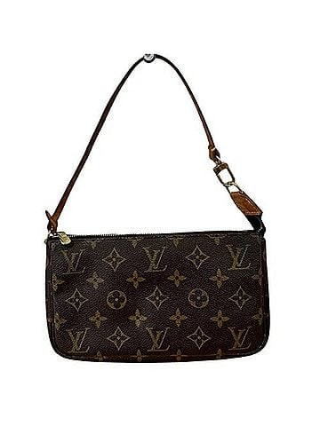 Louis Vuitton Pochette Accessoire Brown Canvas Clutch Bag (view 1)