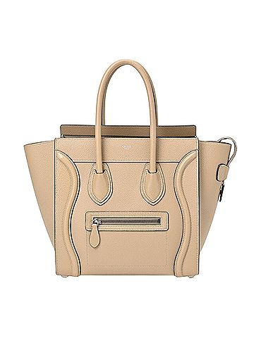 Céline Micro Luggage Beige Leather Tote Bag (view 1)