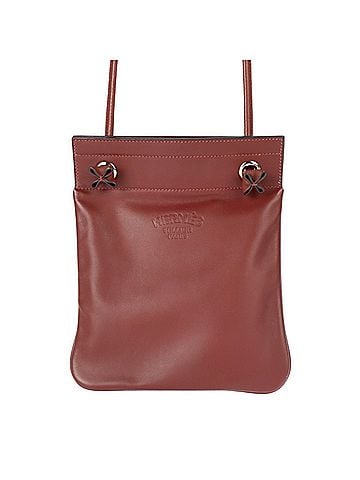 Hermès Aline Burgundy Leather Clutch Bag (view 1)
