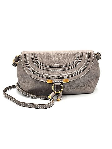 Chloé Marcie Grey Leather Shoulder Bag (view 1)