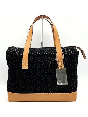Céline Macadam Black Suede Tote Bag (view 1)