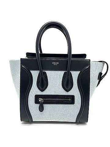 Céline Luggage Blue Leather Tote Bag (view 1)