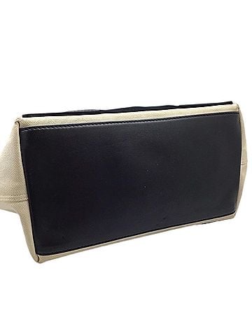 Balenciaga Navy Cabas Beige Leather Handbag (view 2)