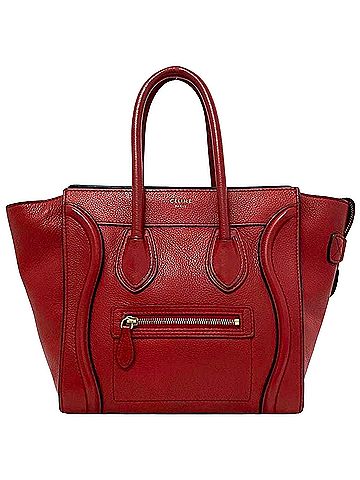 Céline Luggage Red Leather Tote Bag (view 1)