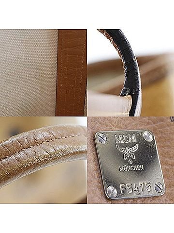 MCM Visetos Brown Leather Tote Bag (view 2)