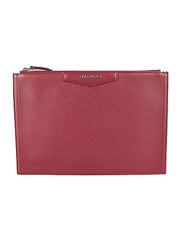 Givenchy Burgundy Leather Clutch Bag (view 2)