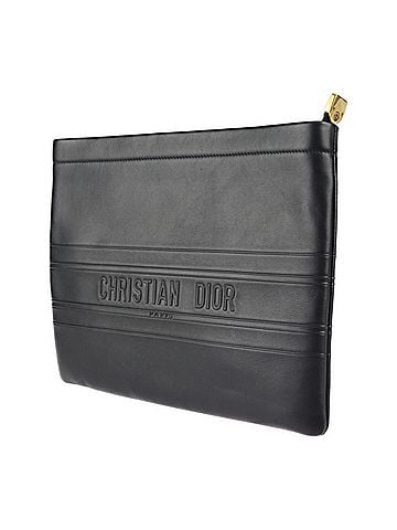Dior Black Leather Clutch Bag (view 2)