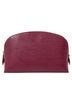 Louis Vuitton 100% Leather Solid Red Cosmetic Pouch Burgundy Leather Clutch Bag One size - photo 1