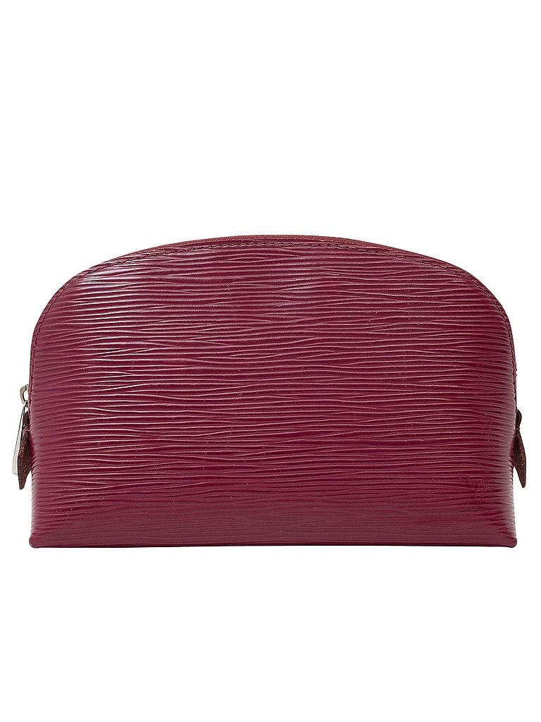 Louis Vuitton 100% Leather Solid Red Cosmetic Pouch Burgundy Leather Clutch Bag One size - photo 1