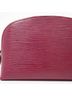 Louis Vuitton 100% Leather Solid Red Cosmetic Pouch Burgundy Leather Clutch Bag One size - photo 8