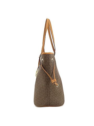 Michael Kors Jet Set Brown Canvas Tote Bag (view 2)