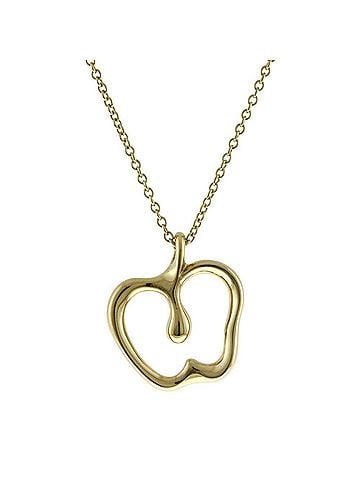 Tiffany & Co. Open Apple Gold Yellow Gold Necklace Jewelry (view 2)