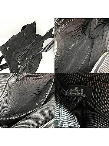 Hermès Herline Grey Canvas Backpack Bag (view 2)