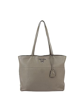 Prada Saffiano Beige Leather Tote Bag (view 1)