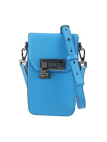 Dior Blue Leather Clutch Bag (view 1)