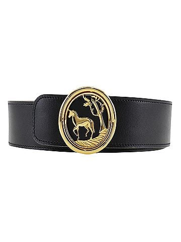 Hermès Black Leather Belt (view 1)