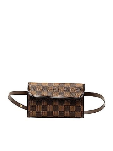 Louis Vuitton Pochette Florentine Brown Canvas Clutch Bag (view 1)