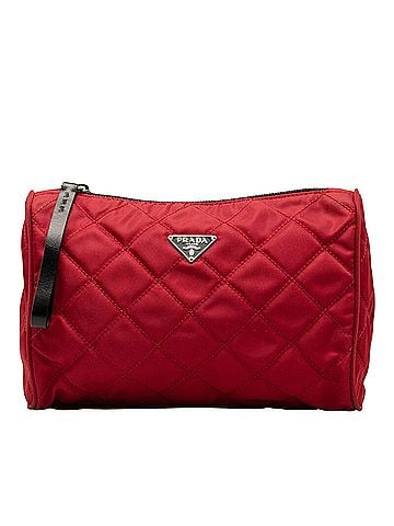 Prada Tessuto Red Synthetic Clutch Bag (view 1)
