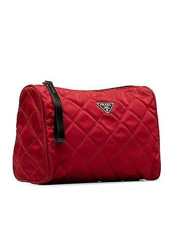 Prada Tessuto Red Synthetic Clutch Bag (view 2)