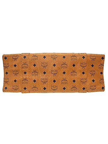 MCM Visetos Brown Canvas Tote Bag (view 1)