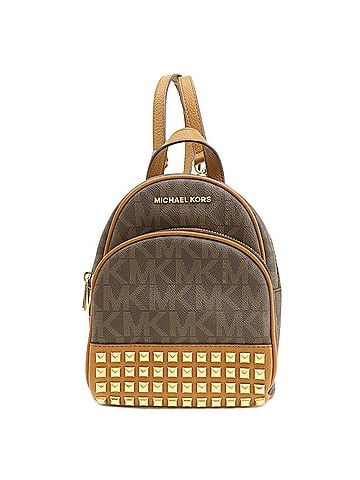 Michael Kors Abbey Brown Canvas Backpack Bag (view 1)