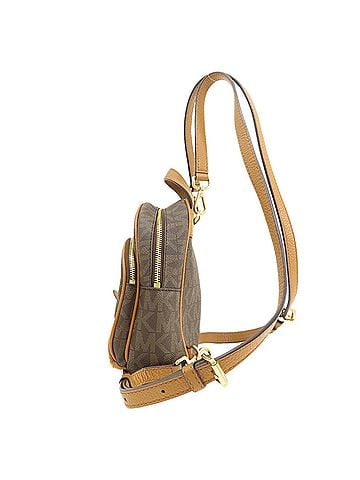 Michael Kors Abbey Brown Canvas Backpack Bag (view 2)