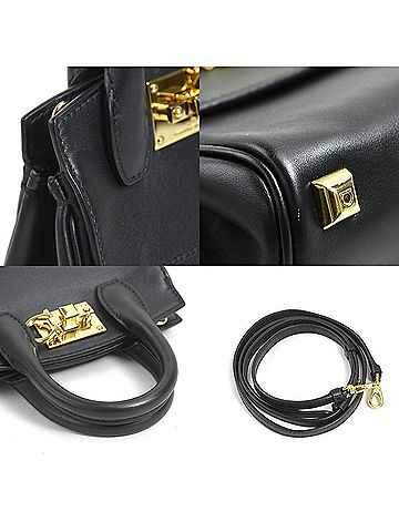 Salvatore Ferragamo Black Leather Handbag (view 2)