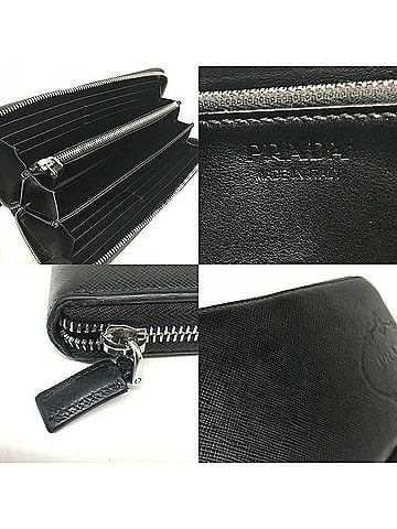 Prada Saffiano Black Leather Wallet (view 2)