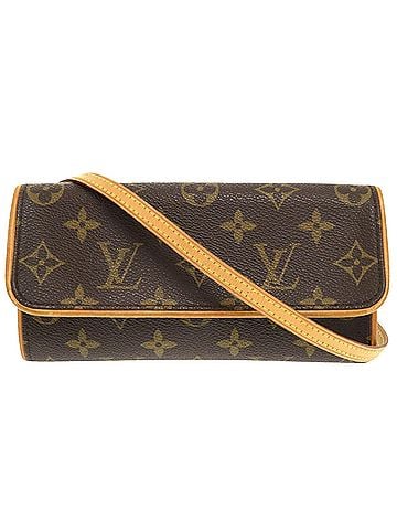 Louis Vuitton Pochette Twin Brown Canvas Clutch Bag (view 1)