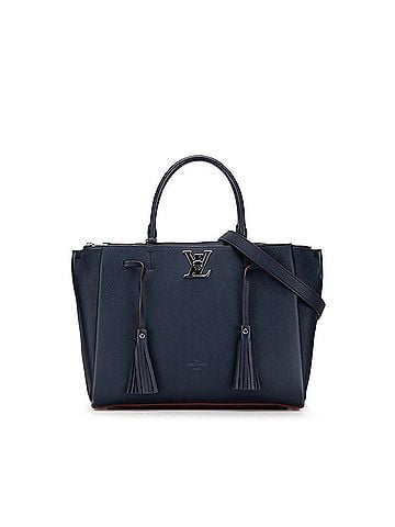 Louis Vuitton Lockme Navy Leather Handbag (view 1)