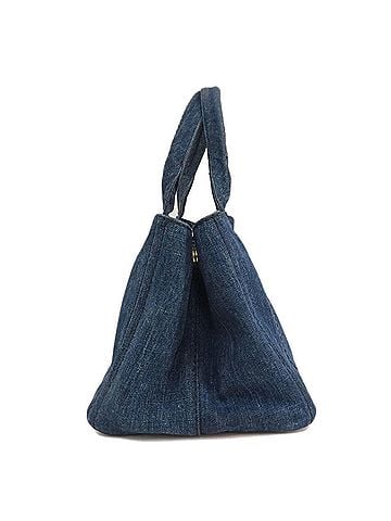 Prada Canapa Blue Denim - Jeans Tote Bag (view 2)